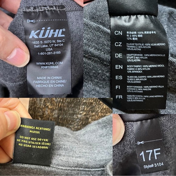 KUHL Merino Wool 1/4 Zip Long Sleeve Top In Gray Sz S - Picture 3 of 12